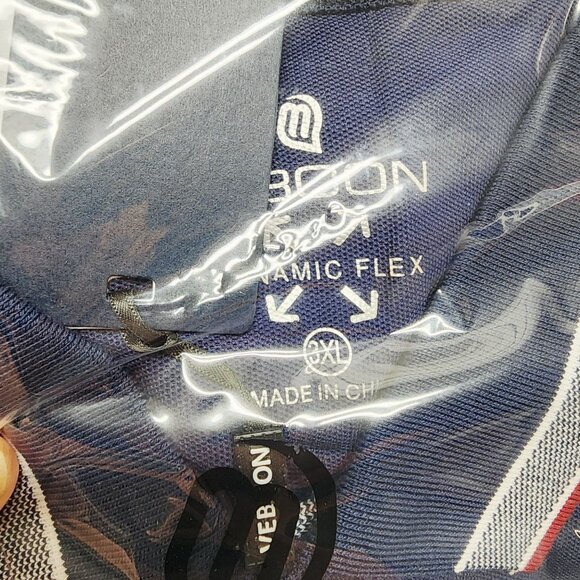 Veboon Mens Size 2XL Long Sleeve Polo Shirt Dynamic Flex Navy Blue - Picture 7 of 7